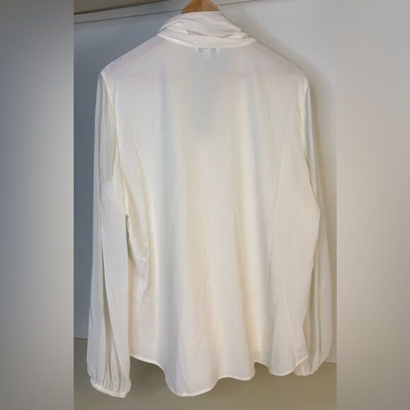 NWT Bar III Cream front Tie Blouse XL - Picture 3 of 4